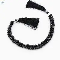 Black Spinel Drops Faceted Beads