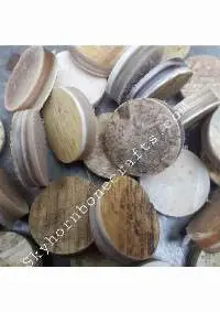 Cow Horn Natural Skin Button Blanks