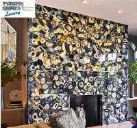 Black Agate Fireplace Backsplash