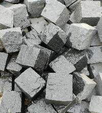 Black Granite Cobble, Cube, Paving stones