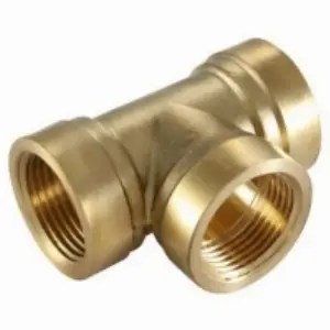 Brass 3-Way Tee Pneumatic Hydraulic Pipe Fitting