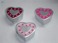 Heart Shaped With Polka Dots Pattern Trinket Box