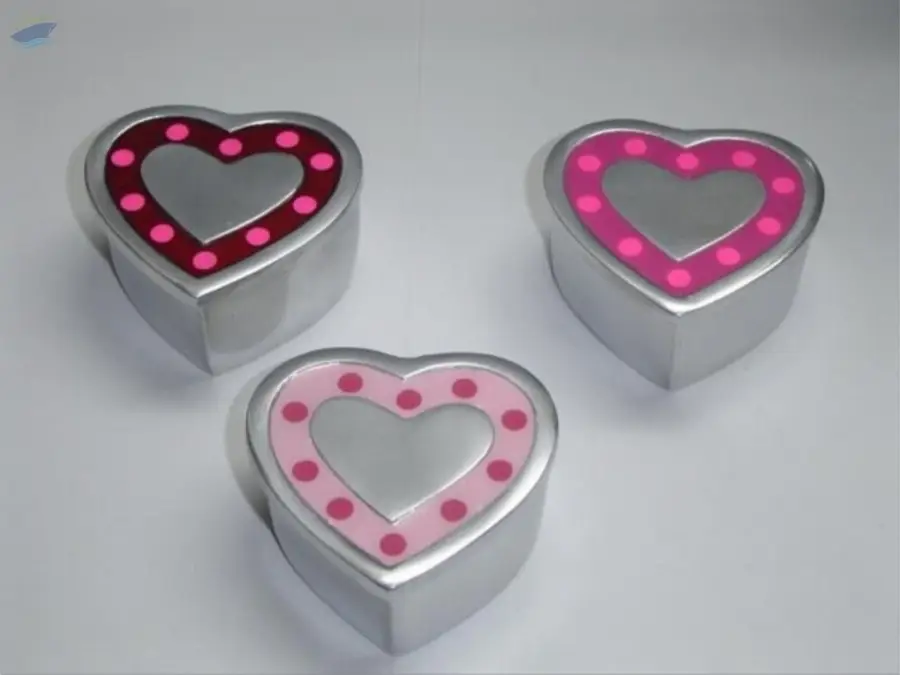Heart Shaped With Polka Dots Pattern Trinket Box