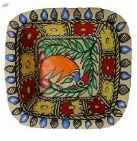 Madhubani Painted Paper Mache Plate