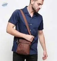 Adisher Small Leather Messenger Sling Bag