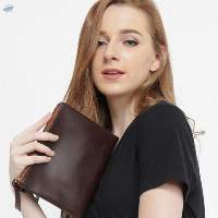 Adisher Leather Pouch Clutch Bag Unisex