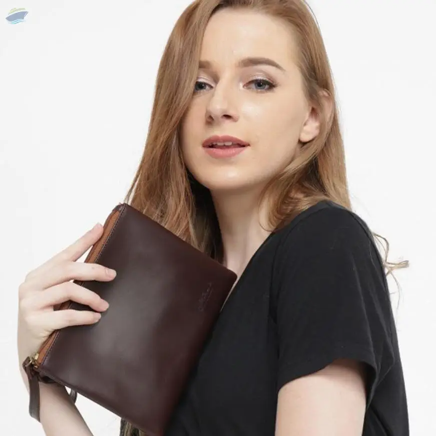 Adisher Leather Pouch Clutch Bag Unisex