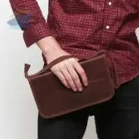 Adisher Genuine Leather Pouch Organizer Bag