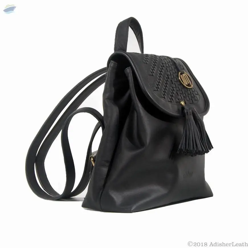 Adisher High Quality Woven Leather Backpack