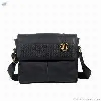 Adisher Genuine Leather Messenger Hand Woven Bag