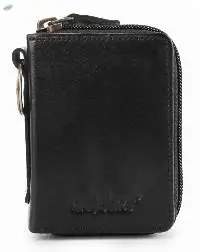 Black Leather Key Fob Wallet Key Case