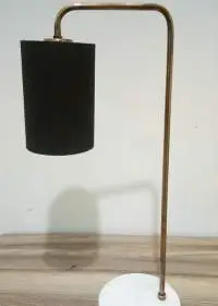 TI-3053 Iron & Marble Table Lamp With Antique 