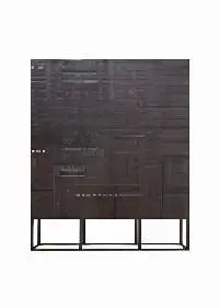 Modern 3-Door Vitrine Cabinet 135x120x40