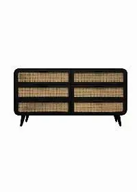 RAC-DC-5021 Mango Wood & Cane Drawer Chest