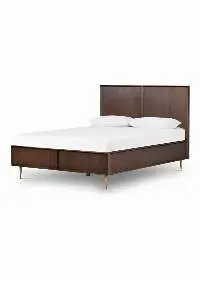 Solid Acacia Wood King Size Bed With Walnut  