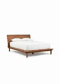 Solid Acacia Wood King Size Bed with Cool Walnut