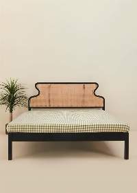 Retro Mango Wood & Wicker Beds