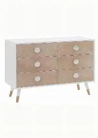 White & Natural Mango Wood Chest of Drawers