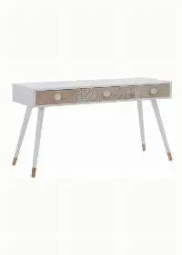 White & Natural Mango Wood Console Table