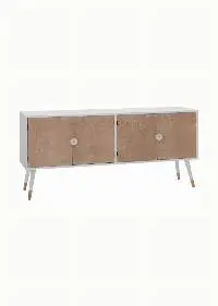 White & Natural Solid Mango Wood Sideboard