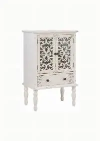 White Solid Mango Wood Wardrobe