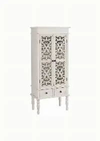 White Solid Mango Wood Display Cabinet