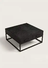 Black Finished Solid Mango Wood Cabinet