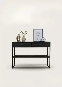 Black Finished Solid Mango Wood Console Table