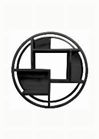 Black Finished Solid Mango Wood Wall Rack