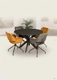 Black Finished Mango Wood Round Dining Table