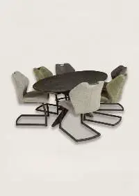 Black Finished Solid Mango Wood Dining Table