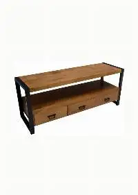Wooden Iron 3-Drawer TV Cabinet