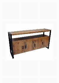 Premium Wooden Iron 4-Door Sideboard