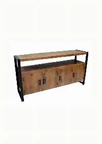 Premium Wooden Iron 4-Door Sideboard