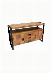 Wooden Iron 3-Drawer 2-Door Sideboard