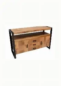 Wooden Iron 3-Drawer 2-Door Sideboard