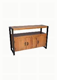 Premium Wooden Iron 3-Door Sideboard