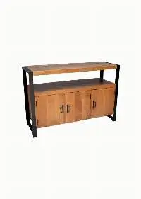 Premium Wooden Iron 3-Door Sideboard