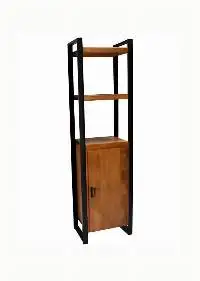 Wooden Iron 1-Door Bookshelf