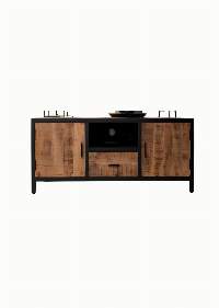 Wooden Iron 2-Door 1-Drawer TV Cabinets