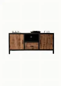 Wooden Iron 2-Door 1-Drawer TV Cabinets