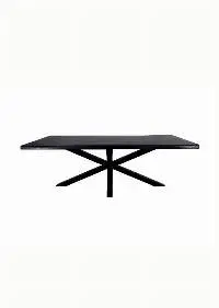 Wooden Iron Dining Table Black Finish