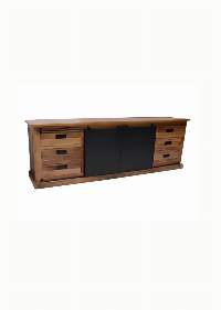 Wooden Iron 6-drawer Dresser With Iron Sliding 