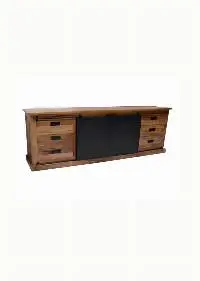 Wooden Iron 6-drawer Dresser With Iron Sliding 