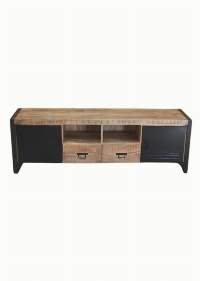 Wooden Iron 2-Drawer 2-Door TV Cabinets