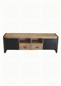 Wooden Iron 2-Drawer 2-Door TV Cabinets