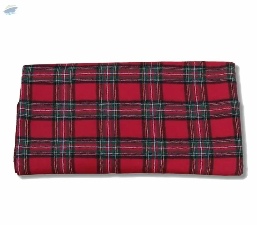 Unstitched Tartan Flannel Red Check Fabric