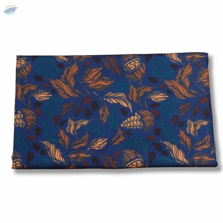 Navy Blue Digital Print Canvas Fabric