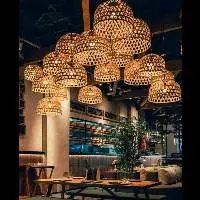 Bamboo Dome Shaped Hanging Lamp