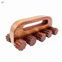 Rose Wood Handheld 7" 5 Roller Unisex Massager